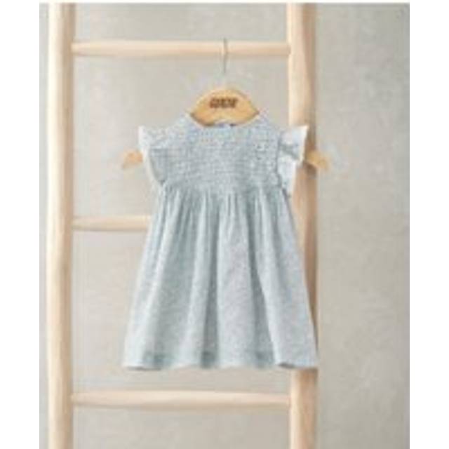 Frill Sleeve Dress - Floral Print - GREEN - 0-3 Months