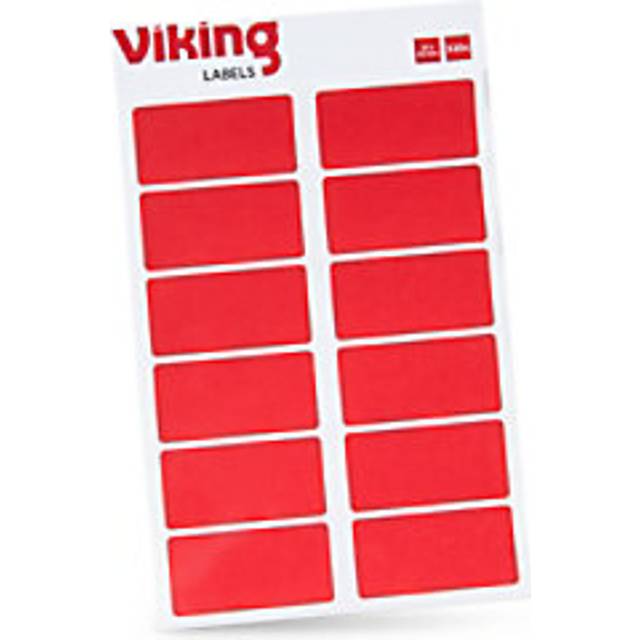 Viking Coloured Labels Adhesive Red 2.5 x 5 cm Pack of 320