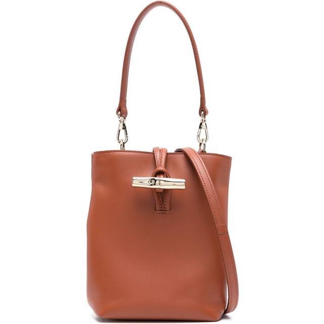 Longchamp - mini Le Roseau bucket bag - women - Calf Leather - One Size - Brown