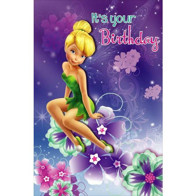 Disney Fairies Tinkerbell It's Your Birthday Flowers Birthday Card
