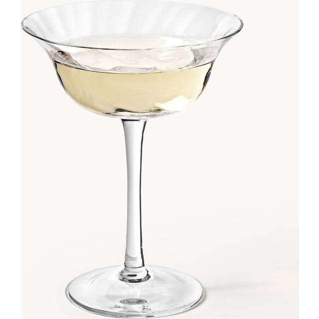 Mundgeblasene Champagnerschalen Swirl, 4 Stück