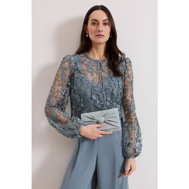 Phase Eight Knot Suede Clutch Bag
