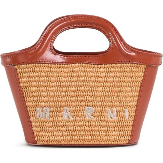 Marni - Tropicalia raffia mini bag - women - Cotton/Calf Leather/Polyamide/Raffia - One Size - Brown