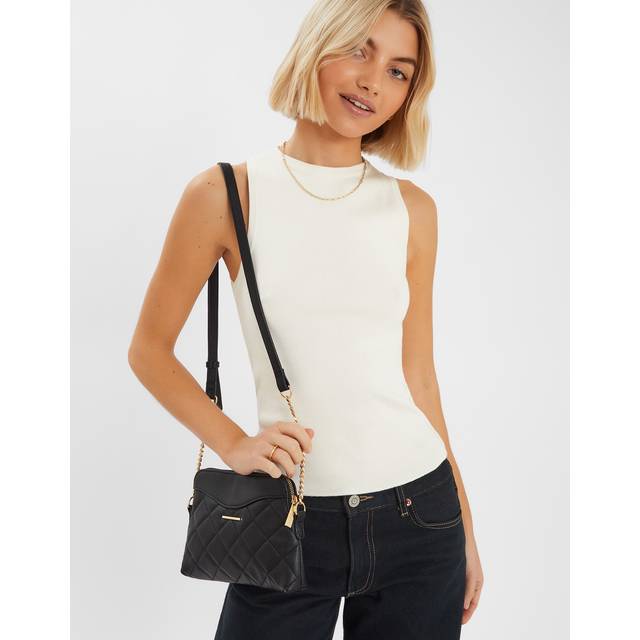 Quilted Faux Leather Cross-body Bag Black - Accessorize - One Size