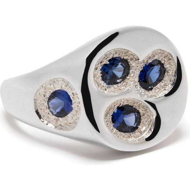 Bleue Burnham - Chloroplast sapphire signet ring - unisex - Sapphire/Recycled Sterling Silver - P