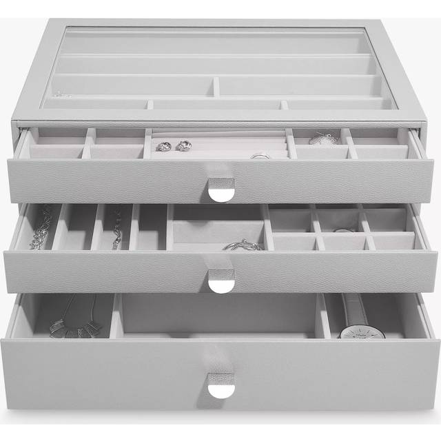 Stackers Supersize Glass Lid 3 Drawer Jewellery Box