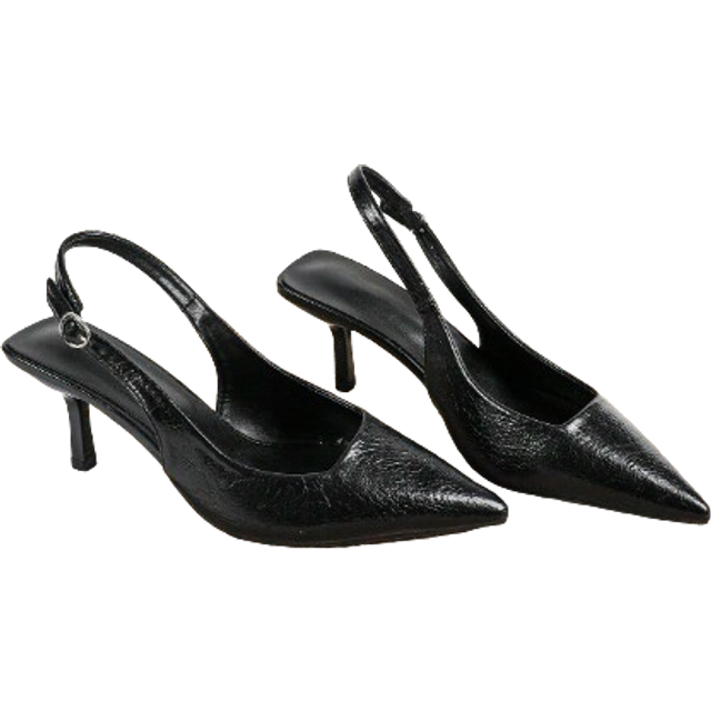SHEIN Women&#39;s Black High Heel Sandals, Mary Jane Shoes, Kitten Heels Formal Dress Shoes, Backless Slip-On Pumps