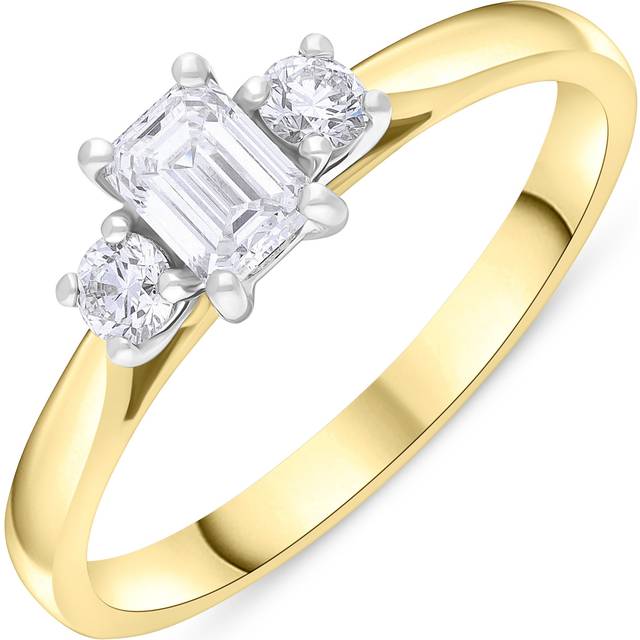 18ct Yellow Gold 0.48ct Diamond GIA Certified EVS1 Trilogy Ring - M