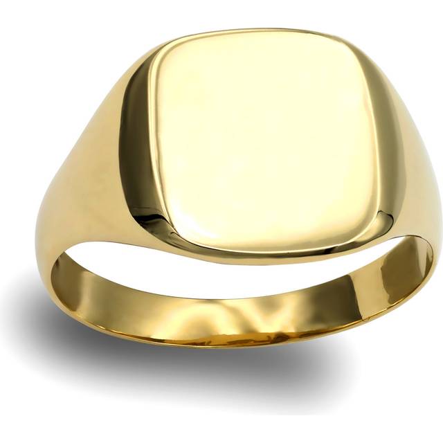 (O) Jewelco London Men's Solid 9ct Yellow Gold Square Cushion Signet Ring
