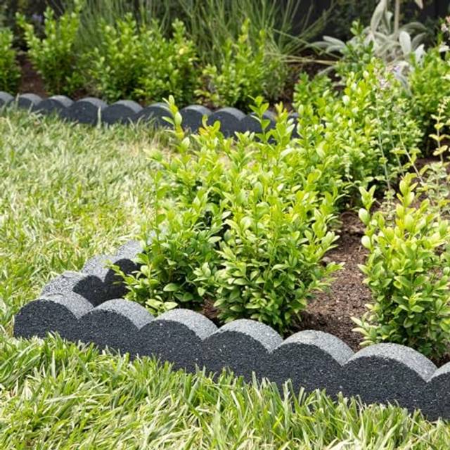 (Grey, Pack of 4) Nicoman Scallop Garden Edging Border
