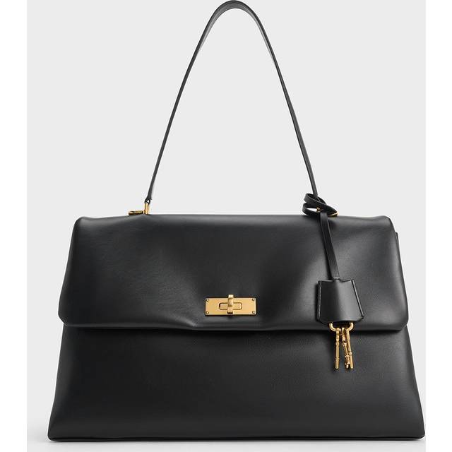 Charles & Keith - Kerry Top Handle Satchel Bag - Black - L