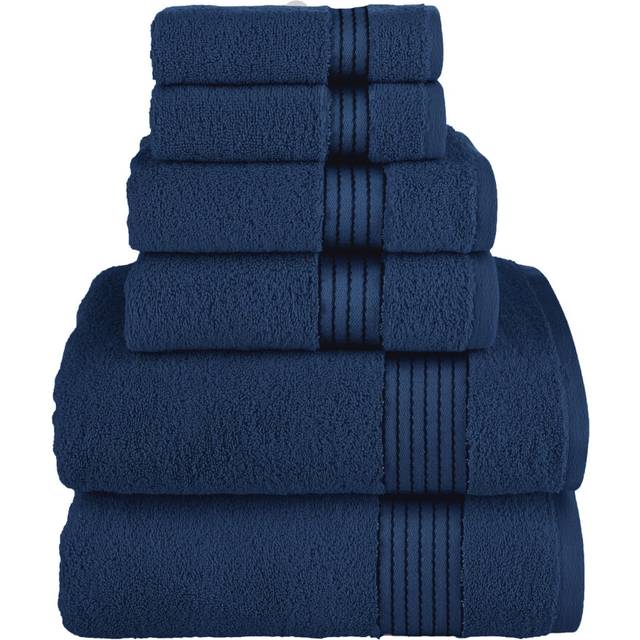 Elegant Comfort Premium Cotton 6-Piece Towel Set  Includes 2 Washcloths  2 Hand Towels and 2 Bath Towels  100% Turkish Cotton - Highly Absorbent and S