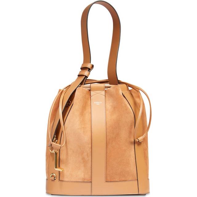 Lancel - medium Elles bucket bag - women - Grained Leather/Cotton - One Size - Brown
