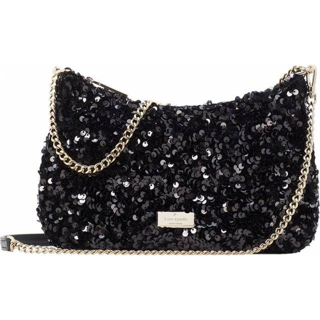 Black Kiki Sequin Fabric Convertible Crossbody (star)