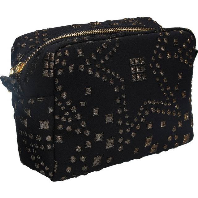 Gisela Graham 3 x Gold Star Stud Jacquard Cosmetic Pouch