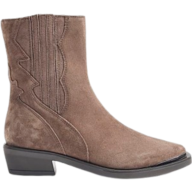 River Island Womens Beige Suede Western Ankle Boots - 9