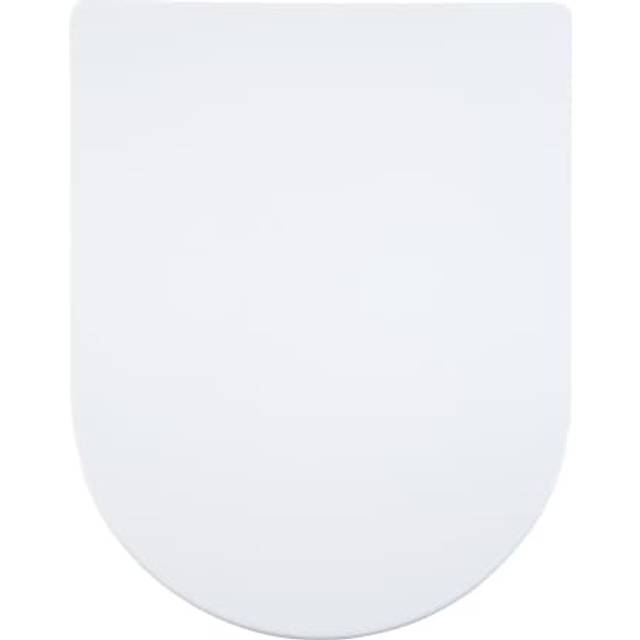 AQUALONA? Luxury Duroplast Toilet Seat ? D-Shaped, Soft Close - Ceramic Appearance - Dual Button Hinge Release for Quick Cleaning, Easy Install (White