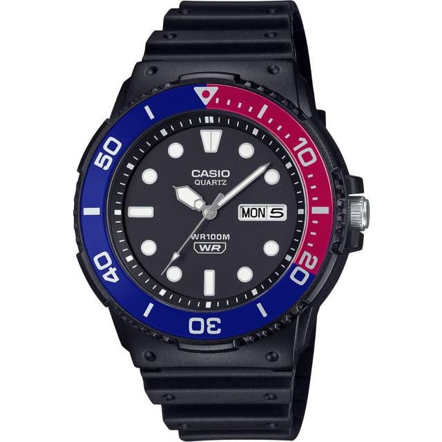 Casio Black Classic Blue & Red Bezel Watch MRW-230H-1E2VEF