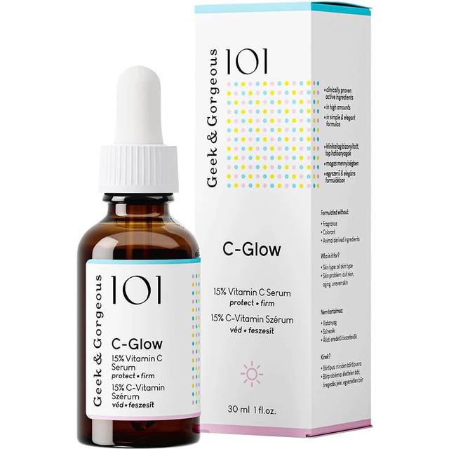 Geek & Gorgeous 101 C-Glow - 15% Vitamin C Serum, super-light + Ferulic acid & vitamin E, gives environmental protection, boost collagen & evens skin