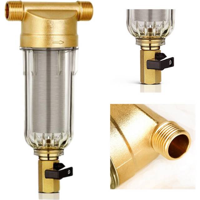 4 Split-Mouth Water Filters Front Purifier Copper Lead Pre-Filter Backwash Remove Rust Contaminant Sediment Pipe