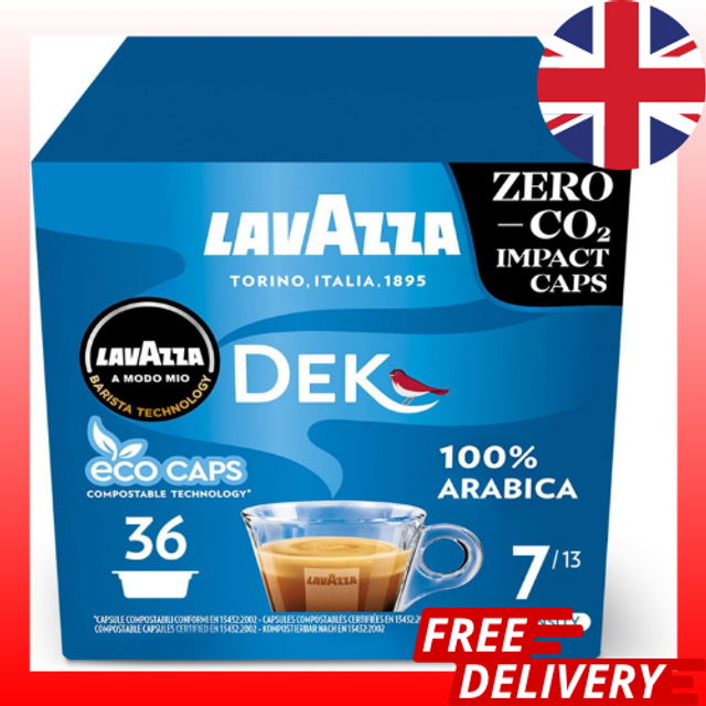 Lavazza, a modo mio dek cremoso coffee capsules, decaffeinated coffee pods espre