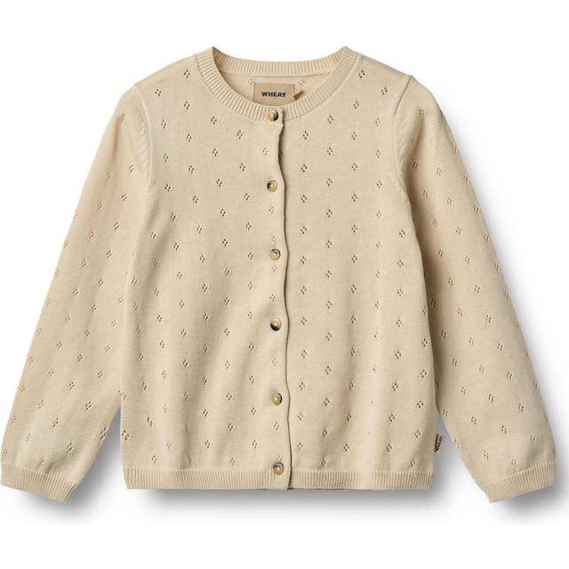 Wheat - Maia Stickad Kofta Sandshell - Beige