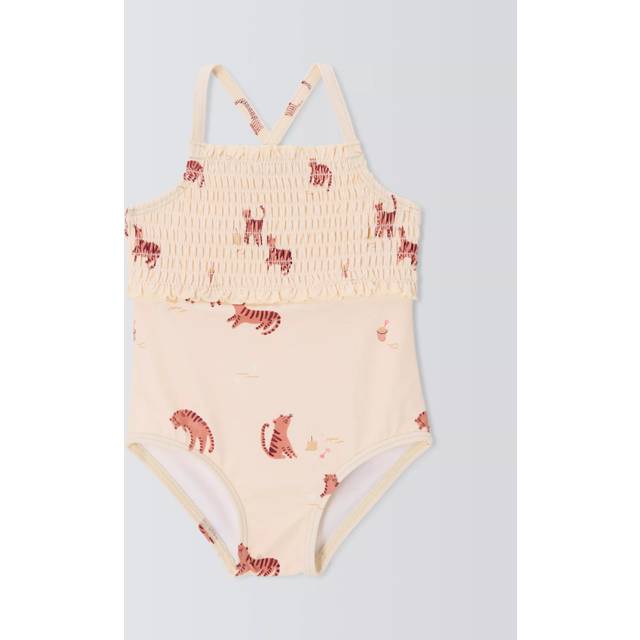 John Lewis Baby Tiger Swimsuit, Cream