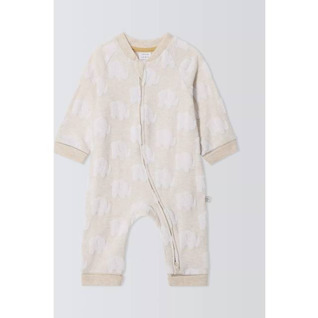 John Lewis Baby Elephant Cut Towel Sleepsuit, Multi
