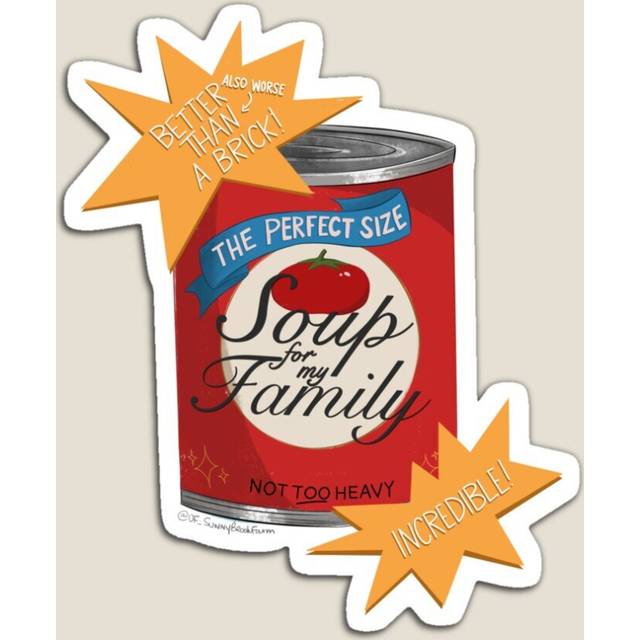 Fridge Magnets Soup for My Family Acrylic Meme Decoration for Home Kitchen Office