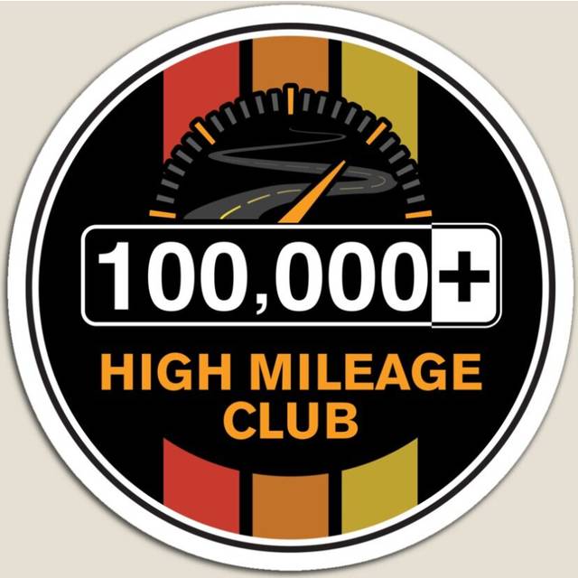 Fridge Magnets The High Mileage Club - 100,000+ Miles (C Version) Acrylic Meme Decoration for Home Kitchen Office
