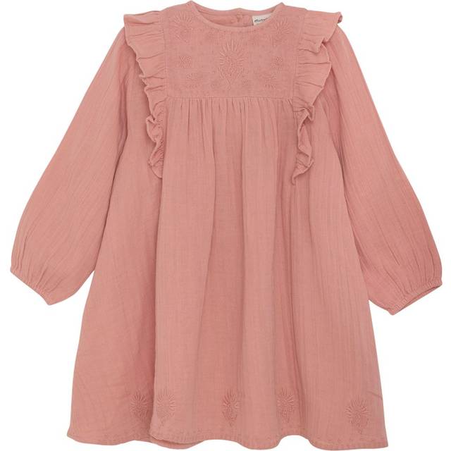 Minymo Kjole Rosette - Lyserød