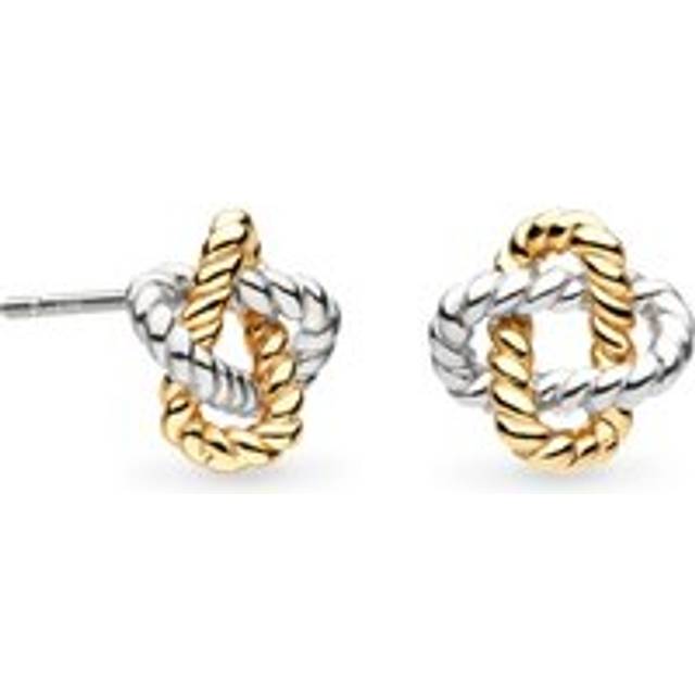 Kit Heath Silver Marina Rope Knot Golden Stud Earrings