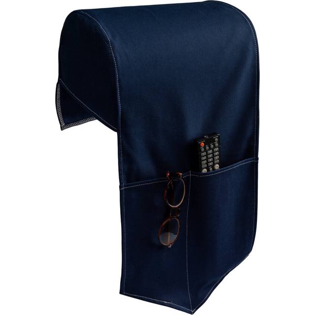(Navy, Right Facing Sofa Tidy Arm Cap) Half Panama Cotton Antimacassar Sofa Furniture Cover