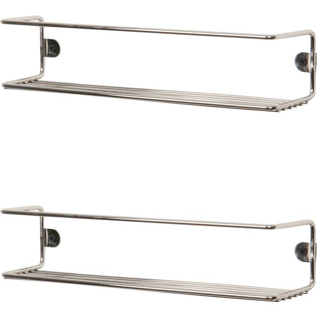 (Chrome, Pack of 2) Kitchen Wall Mounted Jar Holder. Bathroom Makeup Storage Organizer.