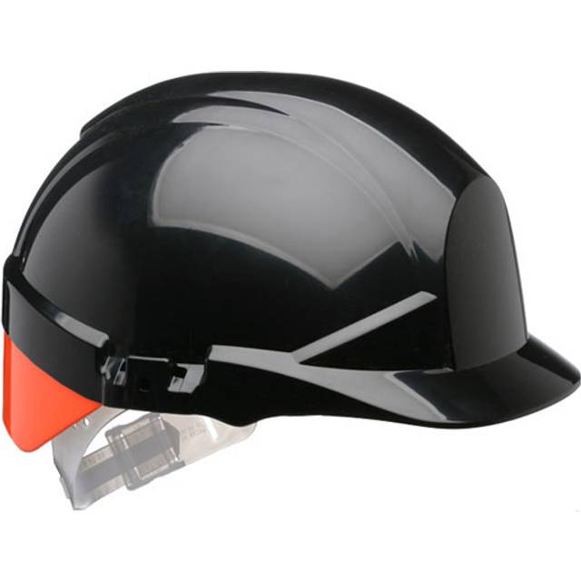 Centurion ReflexSlip Ratchet Safety Helmet with Orange Rear Flash Black CNS12KHVOA