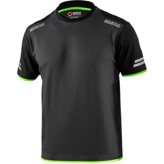 Sparco Tech T-Shirt - Colour: Grey / Fluro Green, Size: M, Green/grey