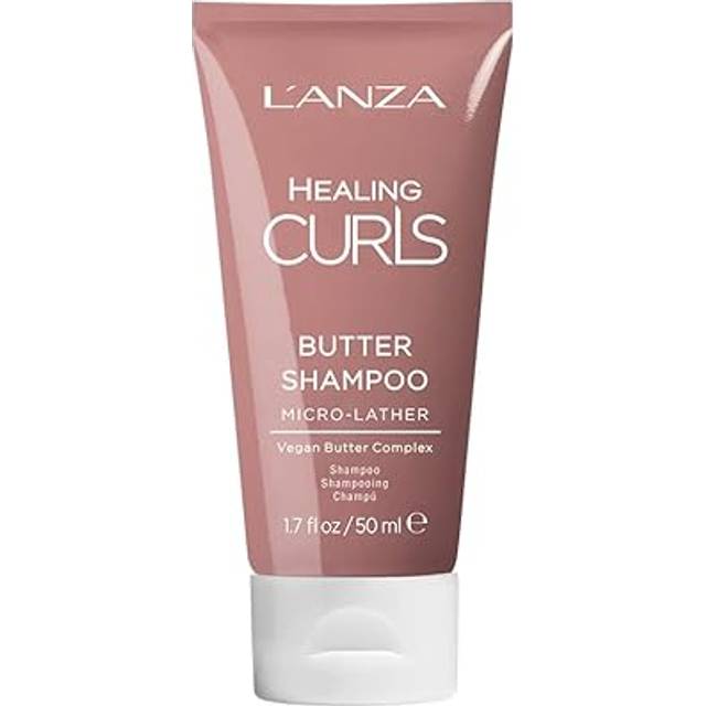 L'ANZA Healing Curls Butter Shampoo - Schampo för Lockigt hår, för Krämig och Färgsäker Rengöring och Friska Lockar - Paraben- och sulfatfritt schampo (50 ml)