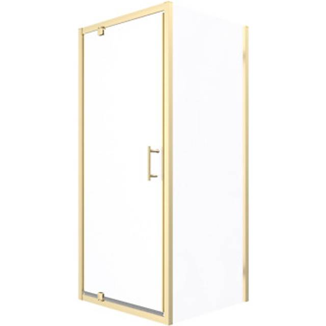Nes Home 900 x 800mm Pivot Door Shower Enclosure & Side Panel Brushed Brass