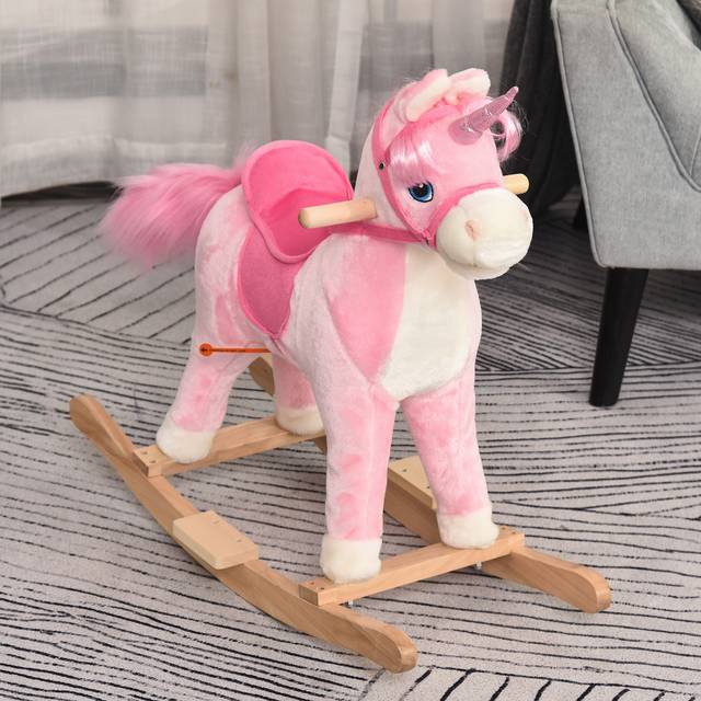 Kids Rocking Unicorn Ride-On Horse - Pink