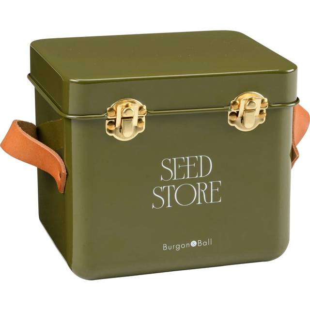 Burgon & Ball Mini Seed Storage Tin, Olive