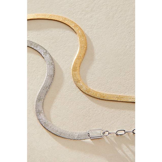Christy Herringbone Anklet in Silver