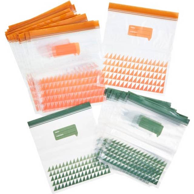 Pack of 30 Dunelm Mixed Easy Seal Food Bags, 3L and 4.5L - Clear