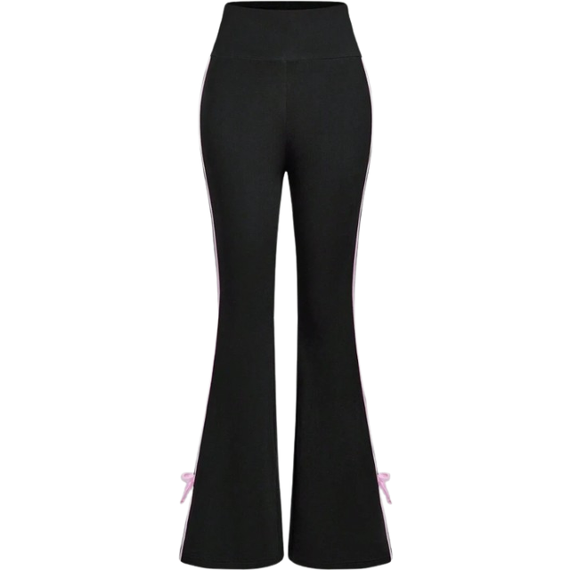 SHEIN Teen Girls&#39; Side Striped Flared Casual Pants