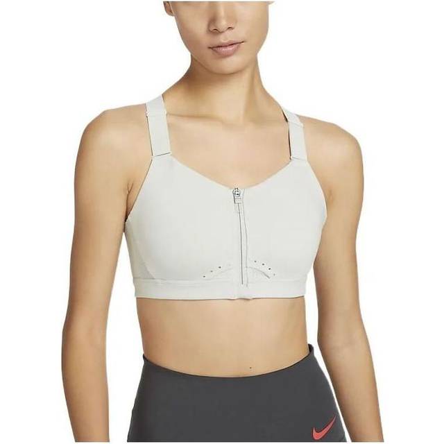 (WMNS) Nike Alpha High Support Padded Zip-Front Sports Bra 'White' - white - L
