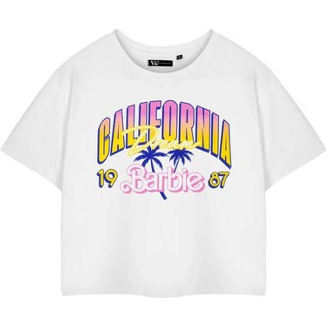 (M, White) Barbie Womens/Ladies California Dream Short-Sleeved Crop T-Shirt