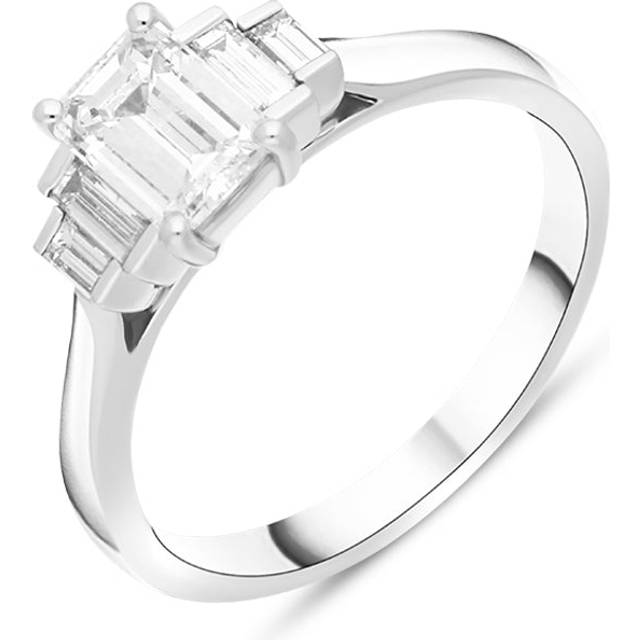 Platinum 1.07ct Diamond Emerald Cut Five Stone Ring - M