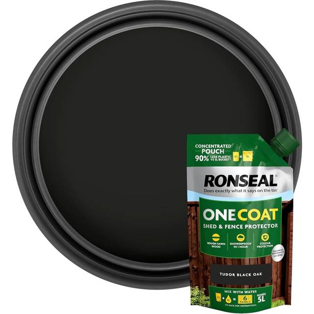 Ronseal One Coat Shed & Fence Refill Pouch Tudor Black 950Ml