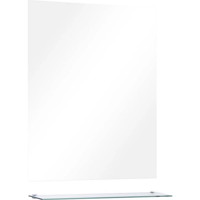 vidaXL Wall Mirror with Shelf 50x60 cm Tempered Glass - Silver