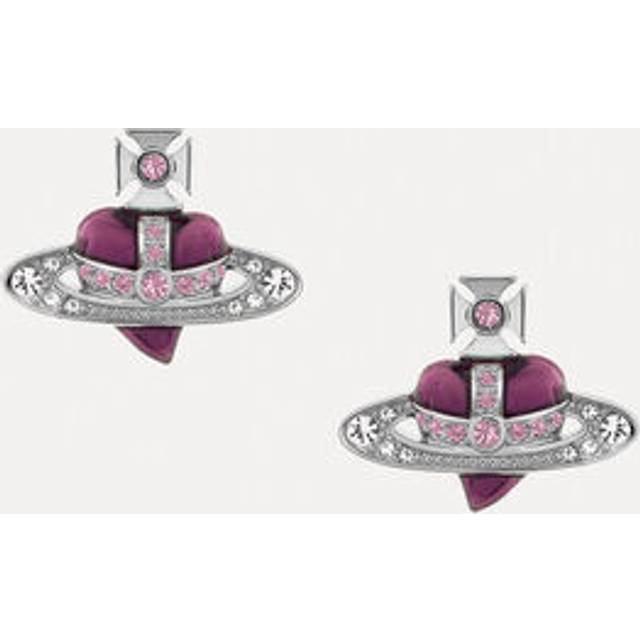 Vivienne Westwood New Diamante Heart Earrings Platinum-light-amethyst-white Platinum-light-amethyst-white Women - PLATINUM-LIGHT-AMETHYST-WHITE - ---