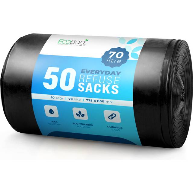 (70 L - 30 Micron) EcoBag - 50 Pack Heavy Duty Recyclable Bin Bags